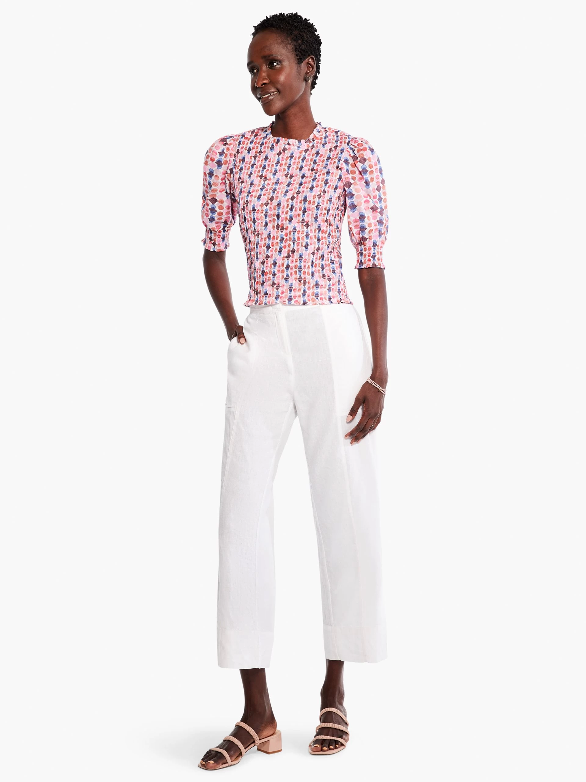 Geo Dots Smocked Top PINK MULTI 6 Geo Dots Smocked Top PINK MULTI - Image 4