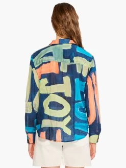 Love Art Joy Crinkle Shirt INDIGO MULTI 10 Love Art Joy Crinkle Shirt INDIGO MULTI -Classic Fashion Clothing Store M231643IMIPRODUCT 03