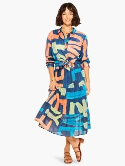 Love Art Joy Skirt INDIGO MULTI -Classic Fashion Clothing Store M231711IMIPRODUCT 04