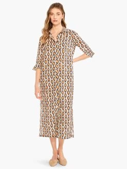 Falling Diamonds Dress ORANGE MULTI -Classic Fashion Clothing Store M231902ORMPRODUCT 04