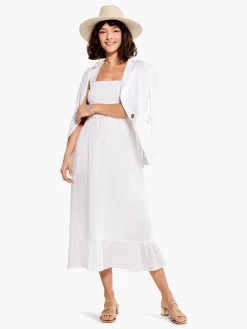 Cotton Lawn Smocked Dress PAPER WHITE -Classic Fashion Clothing Store M231904PWHPRODUCT 01