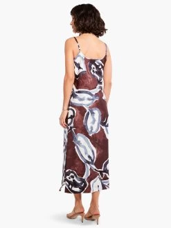 Watercolor Vines Slip Dress BROWN MULTI -Classic Fashion Clothing Store M231908BWLPRODUCT 03
