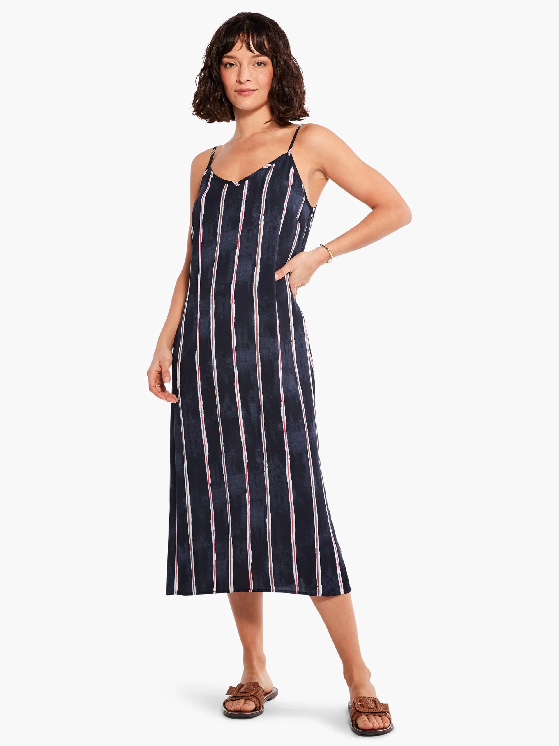 Wavy Lines Slip Dress INDIGO MULTI 3 Wavy Lines Slip Dress INDIGO MULTI