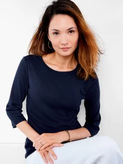 NZT 3/4 Sleeve Boat Tee DARK INDIGO