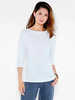 NZT 3/4 Sleeve Boat Tee PAPER WHITE
