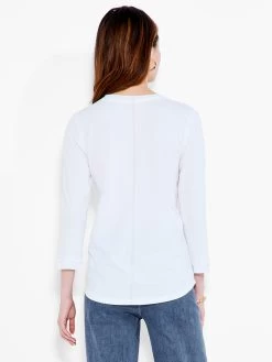 NZT 3/4 Sleeve Roll V Tee PAPER WHITE -Classic Fashion Clothing Store NZTESS1069PWHPRODUCT 03