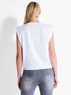 NZT Power Shoulder Crew Tank PAPER WHITE -Classic Fashion Clothing Store NZTF232035PWHPRODUCT 03