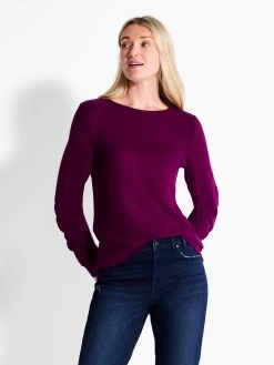 NZT Sweet Dreams Ruched Sleeve Crew Neck MULBERRY