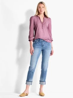 NZT Long Sleeve Henley MAHOGANY -Classic Fashion Clothing Store NZTF232048MAHPRODUCT 04