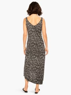 NZT Sketched Leaves Double V Tank Dress BLACK MULTI -Classic Fashion Clothing Store NZTM231263BLMPRODUCT 03