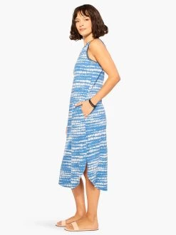 NZT Dotty Lines Tank Dress BLUE MULTI -Classic Fashion Clothing Store NZTM231274BLTPRODUCT 02