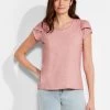 NZT Short Sleeve Tulip Sleeve Scoop Tee GINGER ROSE 2 NZT Short Sleeve Tulip Sleeve Scoop Tee GINGER ROSE -Classic Fashion Clothing Store NZTM232014GREPRODUCT 01