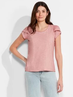 NZT Short Sleeve Tulip Sleeve Scoop Tee GINGER ROSE