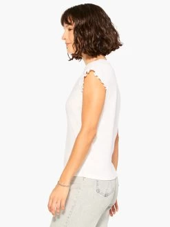 NZT Short Sleeve Scoop Lettuce Edge Tee PAPER WHITE -Classic Fashion Clothing Store NZTM232026PWHPRODUCT 02