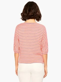 NZT Elbow Sleeve V Striped Tee ORANGE MULTI -Classic Fashion Clothing Store NZTM232027ORMPRODUCT 03