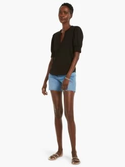 NZT Elbow Sleeve Split Neck Tee -Classic Fashion Clothing Store NZTM232030BLXPRODUCT 04