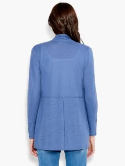 NZT Long Sleeve Drape Cardigan HARBOR BLUE 8 NZT Long Sleeve Drape Cardigan HARBOR BLUE -Classic Fashion Clothing Store NZTS231005HBBPRODUCT 03