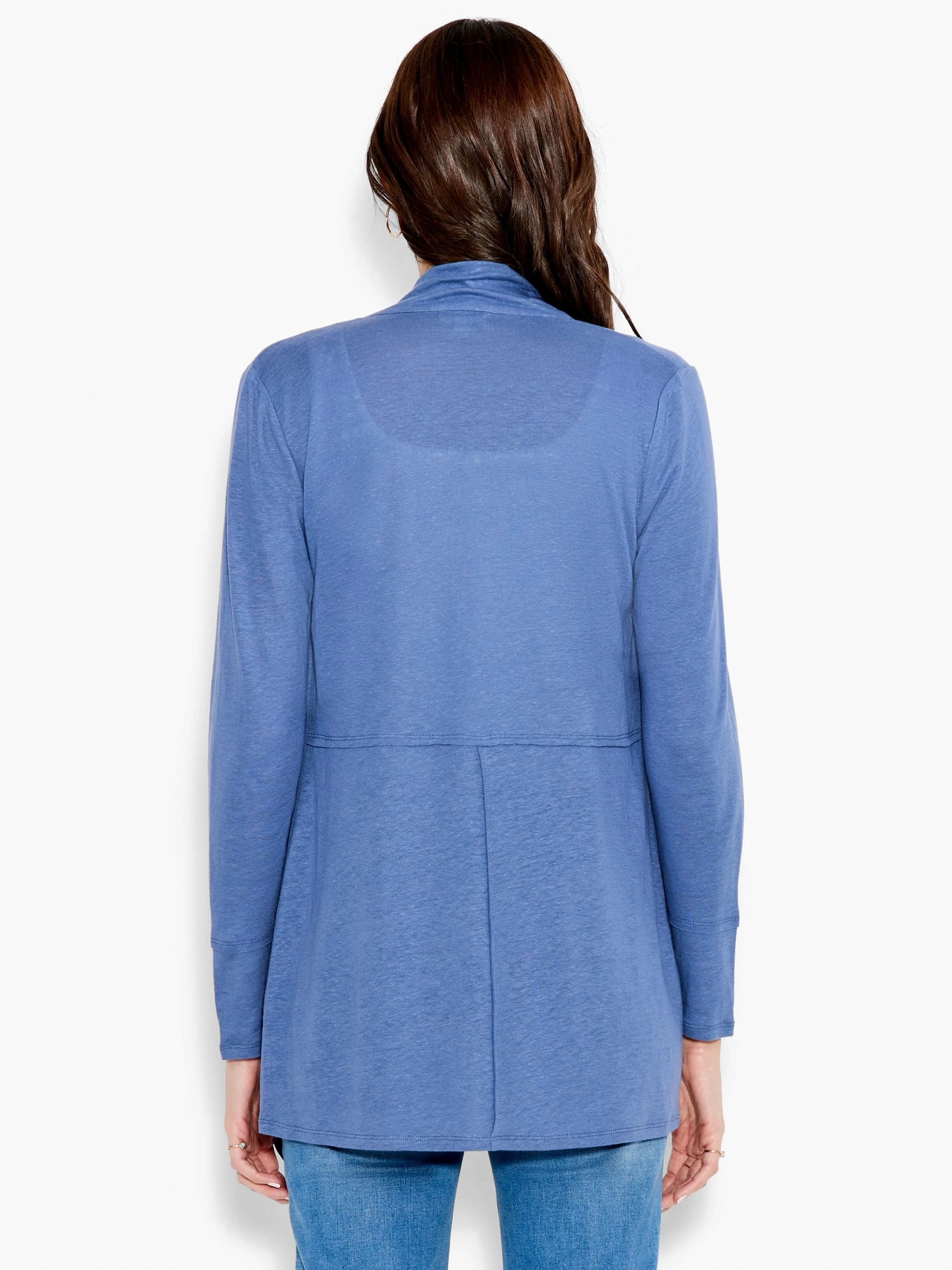 NZT Long Sleeve Drape Cardigan HARBOR BLUE 5 NZT Long Sleeve Drape Cardigan HARBOR BLUE - Image 3
