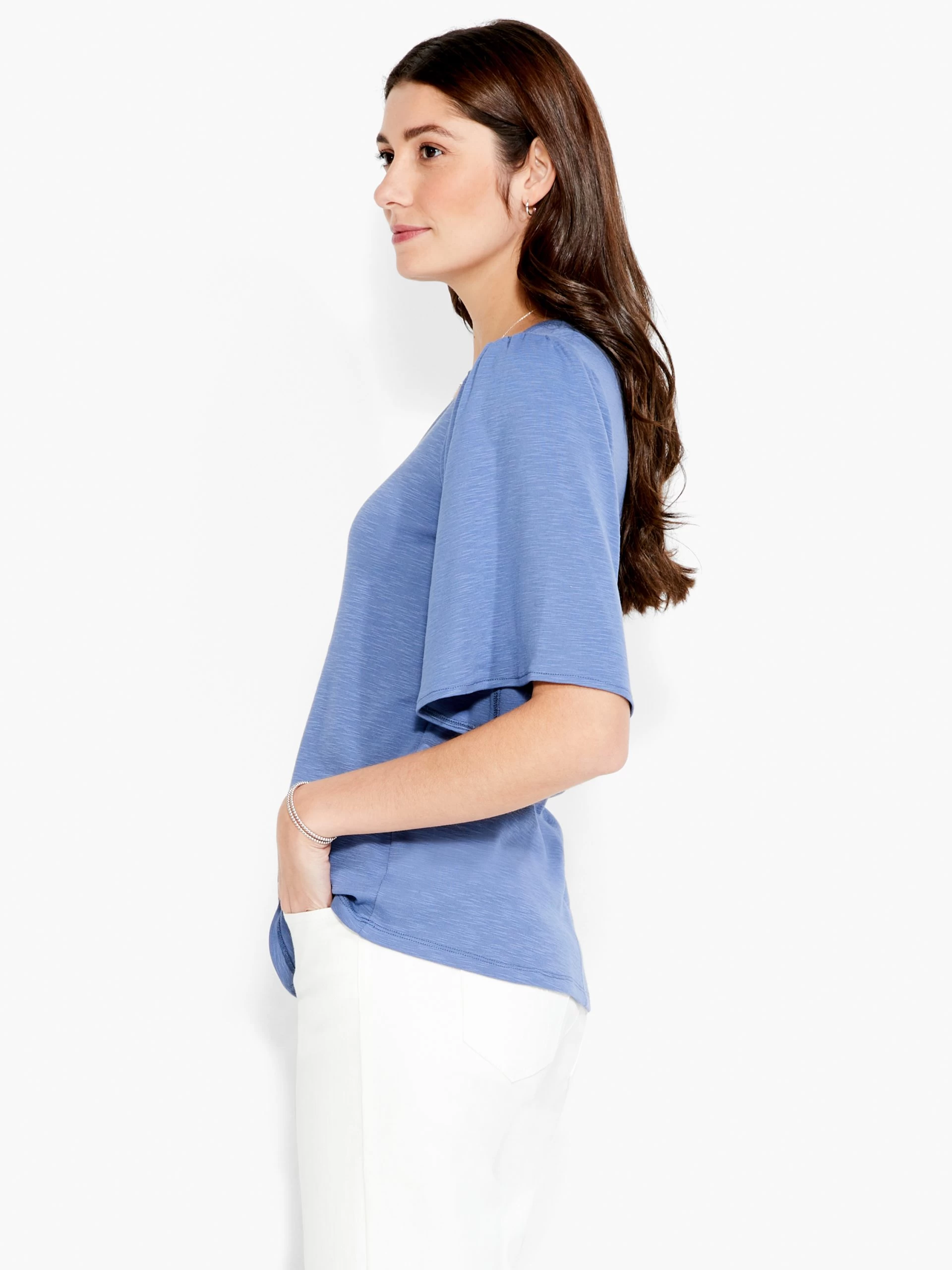 NZT Square Neck Flutter Sleeve Tee 4 NZT Square Neck Flutter Sleeve Tee - Image 2