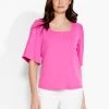 NZT Square Neck Flutter Sleeve Tee FREESIA -Classic Fashion Clothing Store NZTS231017FREPRODUCT 01
