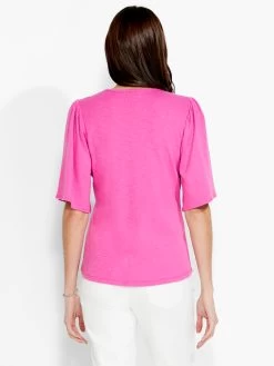 NZT Square Neck Flutter Sleeve Tee FREESIA 8 NZT Square Neck Flutter Sleeve Tee FREESIA -Classic Fashion Clothing Store NZTS231017FREPRODUCT 03