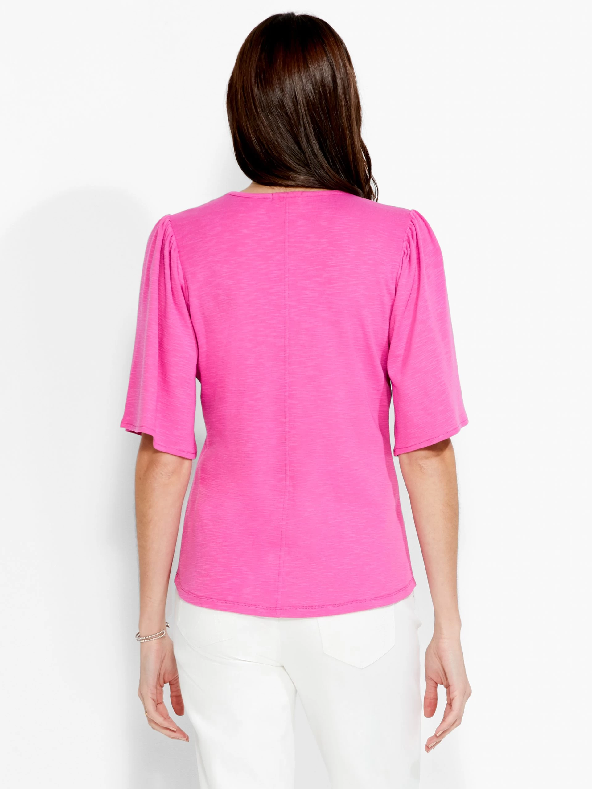 NZT Square Neck Flutter Sleeve Tee FREESIA 5 NZT Square Neck Flutter Sleeve Tee FREESIA - Image 3