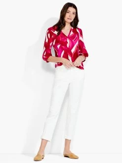 NZT Blooms 3/4 Sleeve Split Neck Tee PINK MULTI -Classic Fashion Clothing Store NZTS231028PKMPRODUCT 04