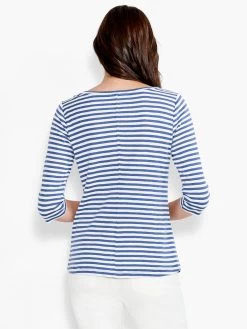NZT 3/4 Sleeve Stripe Boat Tee -Classic Fashion Clothing Store NZTS231073BLTPRODUCT 03
