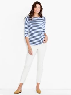 NZT 3/4 Sleeve Stripe Boat Tee -Classic Fashion Clothing Store NZTS231073BLTPRODUCT 04