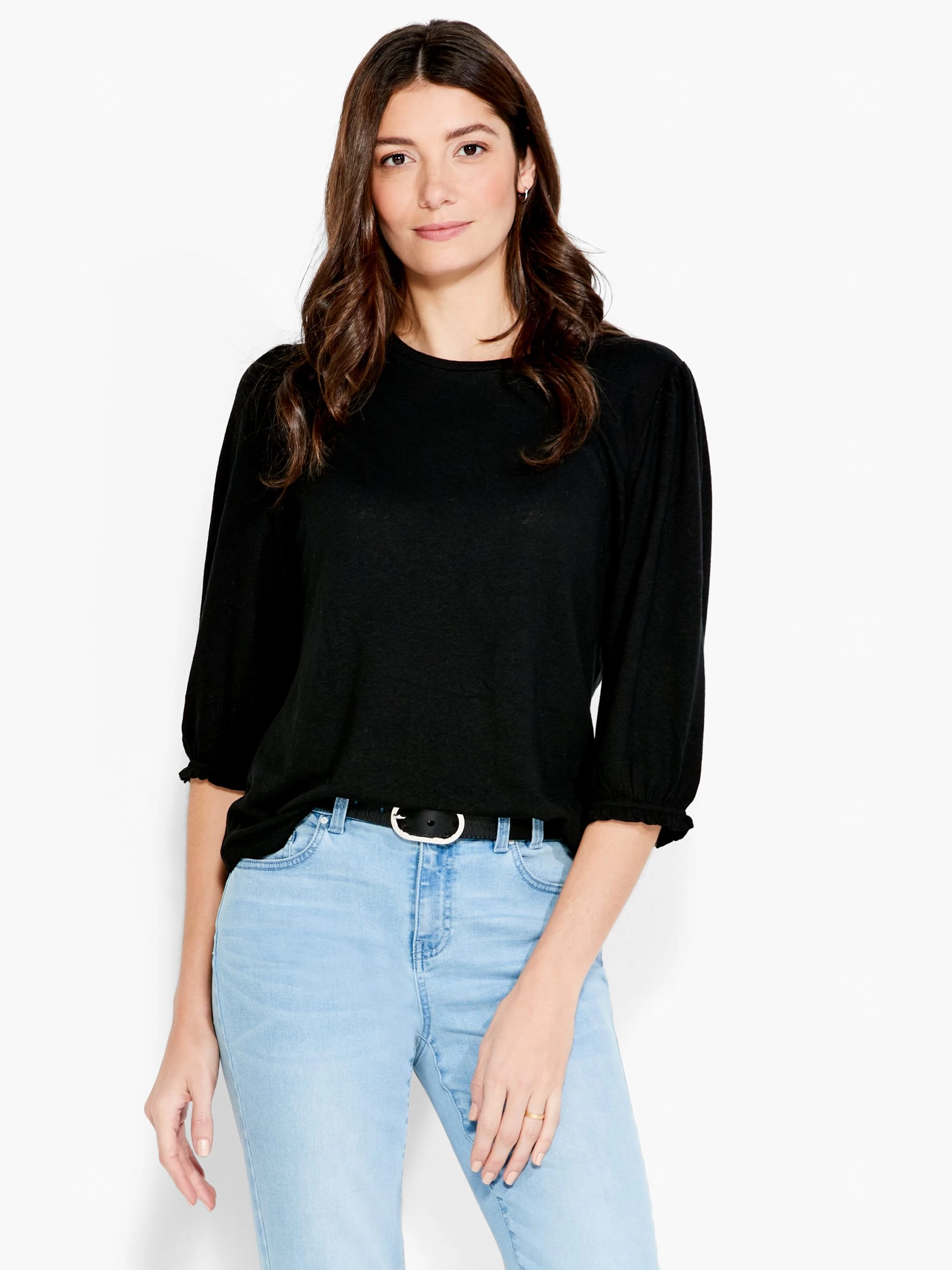 NZT Crew Neck 3/4 Pleated Sleeve Tee 3 NZT Crew Neck 3/4 Pleated Sleeve Tee