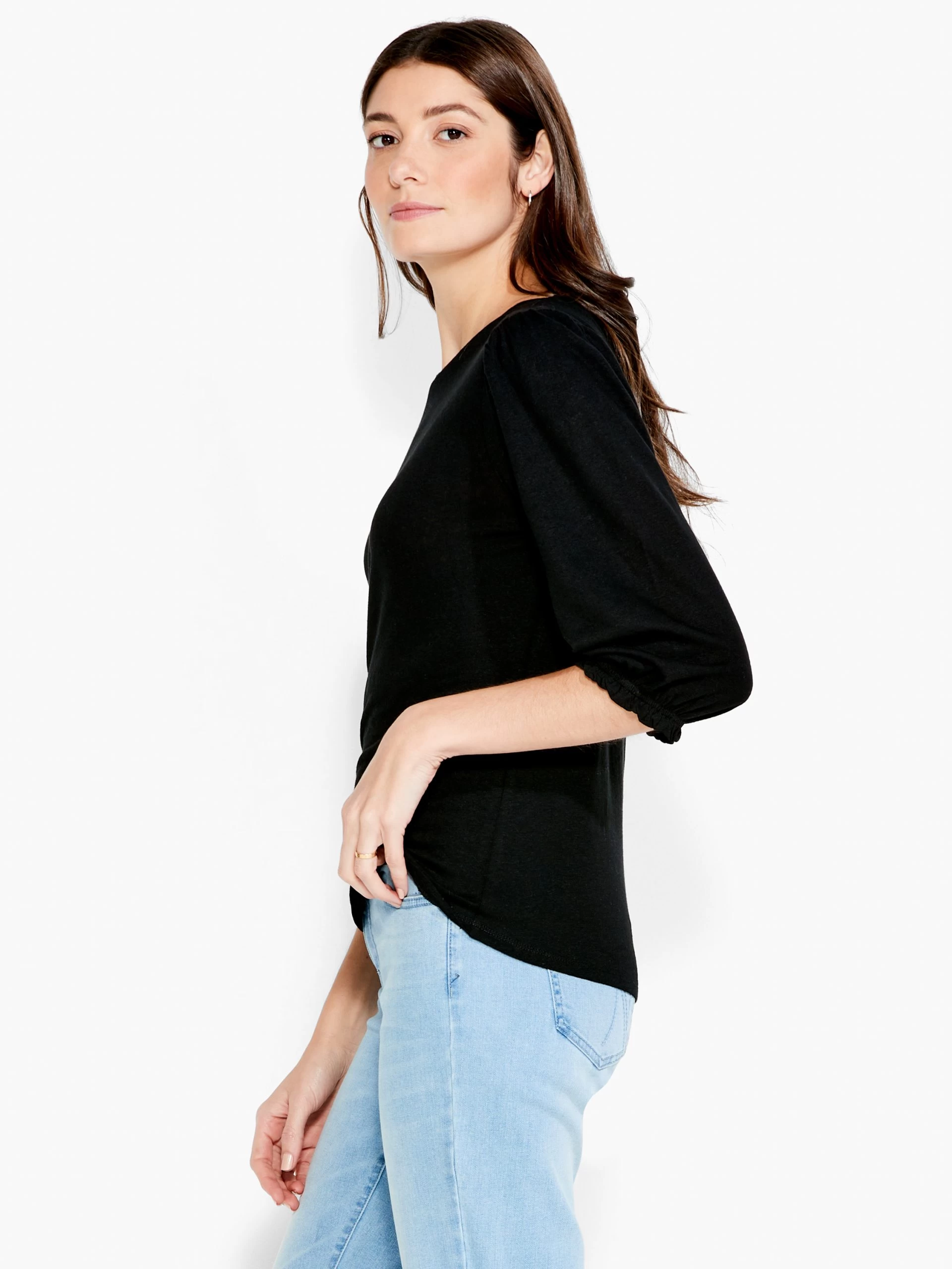 NZT Crew Neck 3/4 Pleated Sleeve Tee 4 NZT Crew Neck 3/4 Pleated Sleeve Tee - Image 2