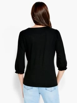 NZT Crew Neck 3/4 Pleated Sleeve Tee 8 NZT Crew Neck 3/4 Pleated Sleeve Tee -Classic Fashion Clothing Store NZTS231088BLXPRODUCT 03