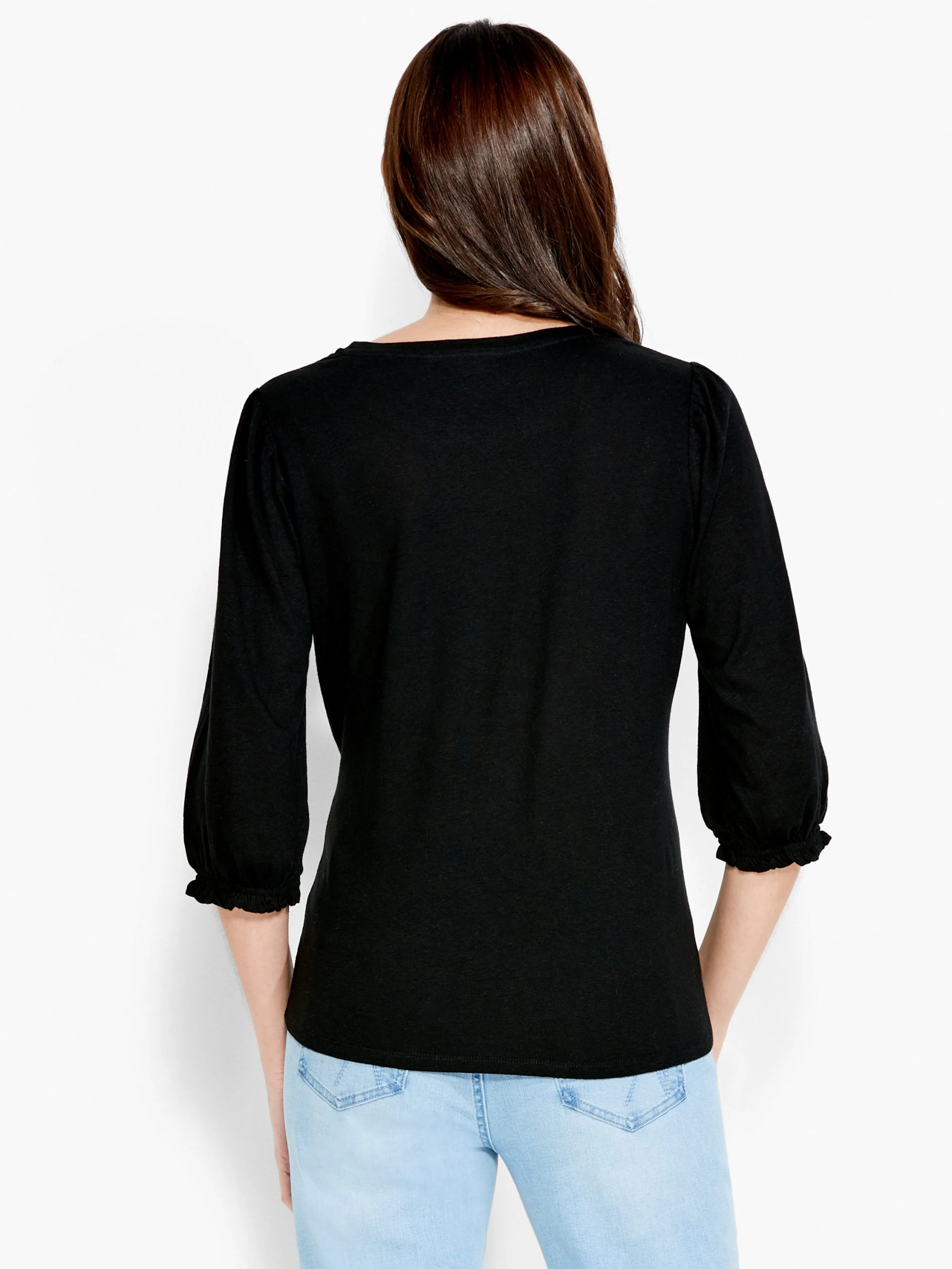 NZT Crew Neck 3/4 Pleated Sleeve Tee 5 NZT Crew Neck 3/4 Pleated Sleeve Tee - Image 3