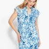 NZT Short Sleeve Daydream Ruffle V Dress BLUE MULTI 1 NZT Short Sleeve Daydream Ruffle V Dress BLUE MULTI -Classic Fashion Clothing Store NZTS231230BLTPRODUCT 01