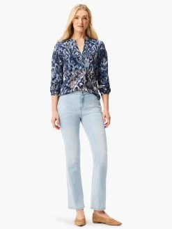 NZT Long Sleeve Watercolor Damask Henley Tee BLUE MULTI 9 NZT Long Sleeve Watercolor Damask Henley Tee BLUE MULTI -Classic Fashion Clothing Store NZTW232057BLTPRODUCT 04