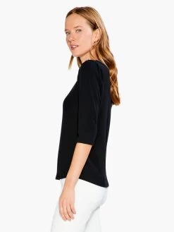 Drapey Rib Puff Sleeve Tee -Classic Fashion Clothing Store S231009BLXPRODUCT 02