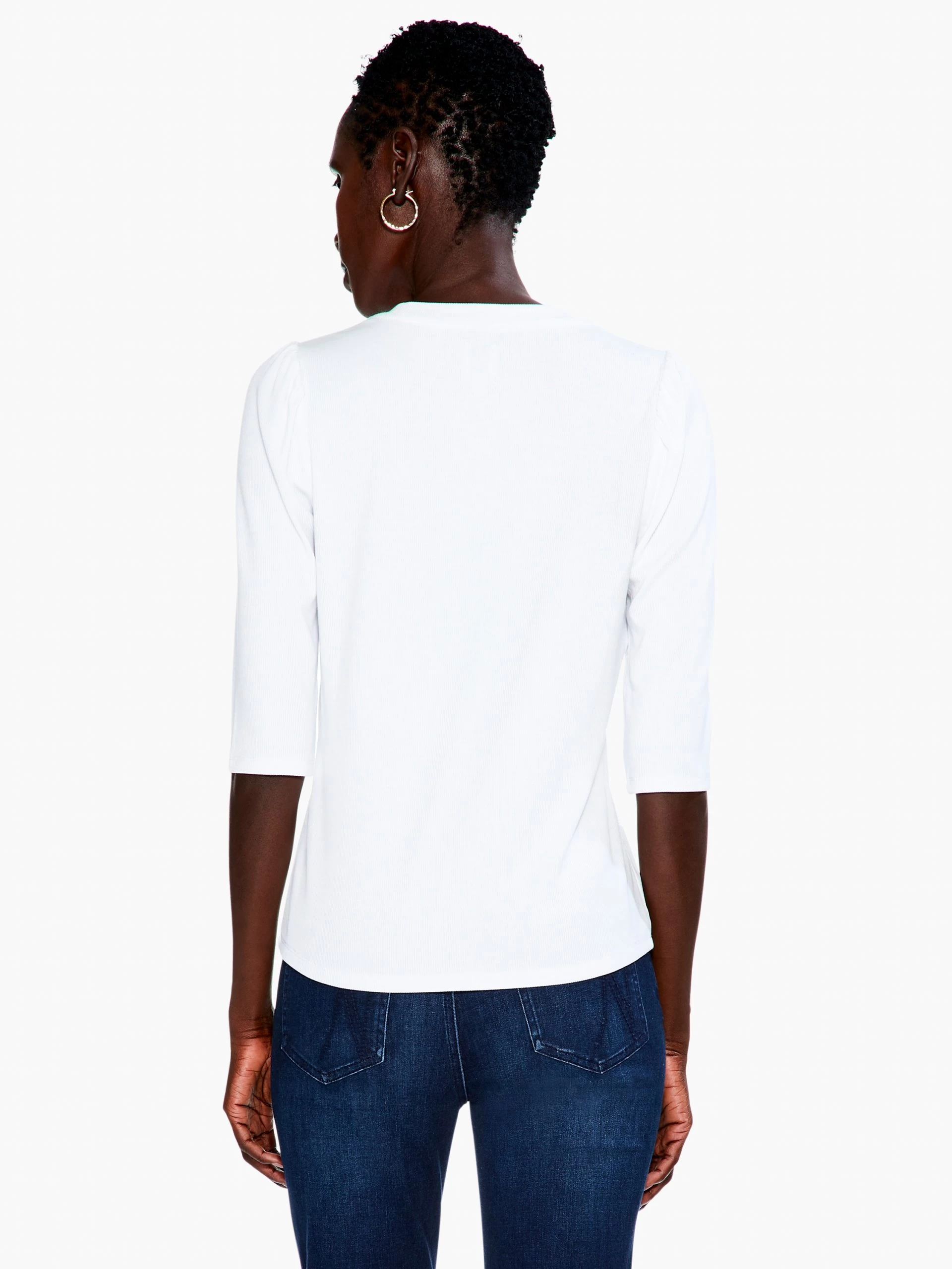 Drapey Rib Puff Sleeve Tee PAPER WHITE 5 Drapey Rib Puff Sleeve Tee PAPER WHITE - Image 3