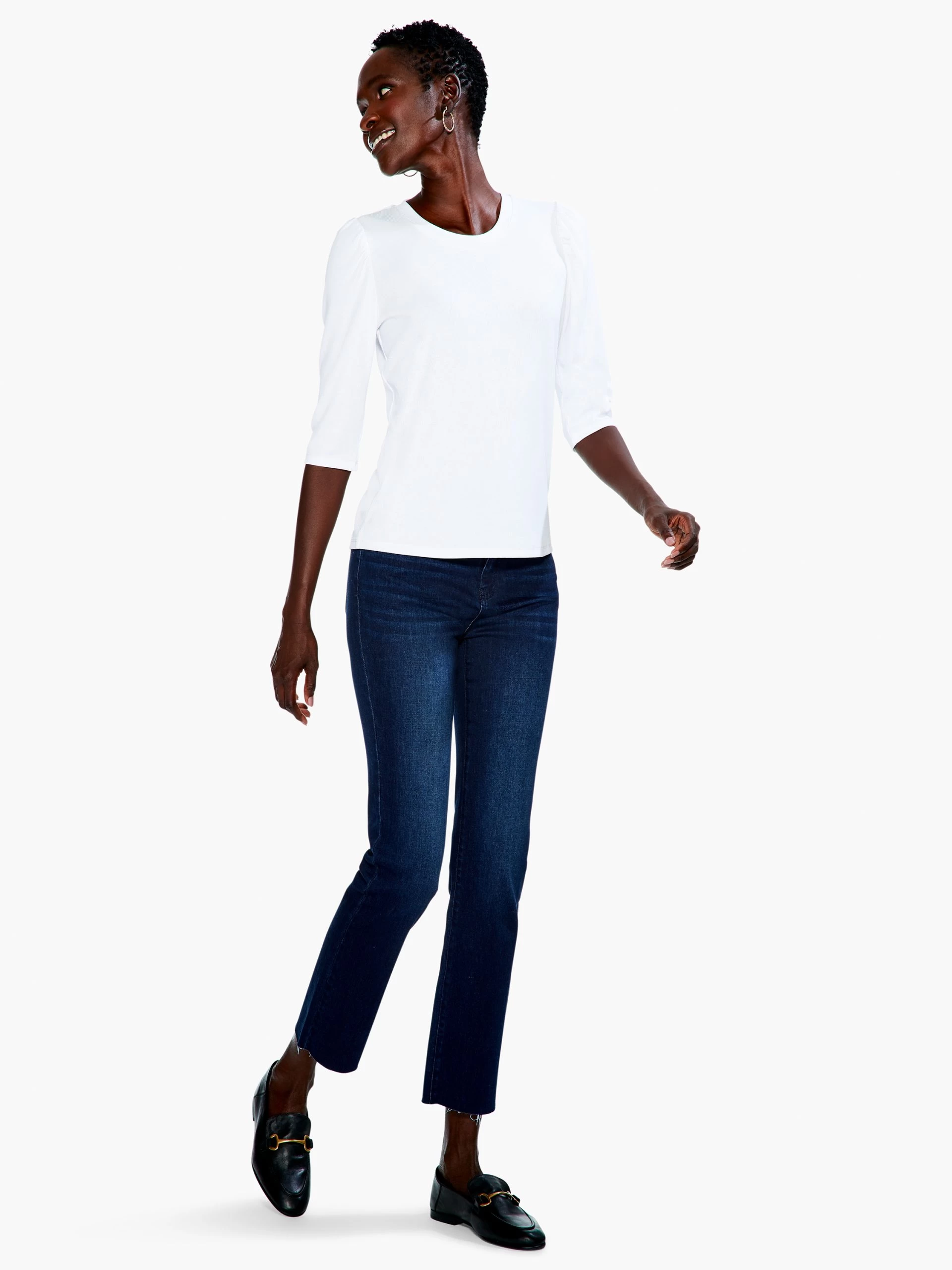 Drapey Rib Puff Sleeve Tee PAPER WHITE 6 Drapey Rib Puff Sleeve Tee PAPER WHITE - Image 4