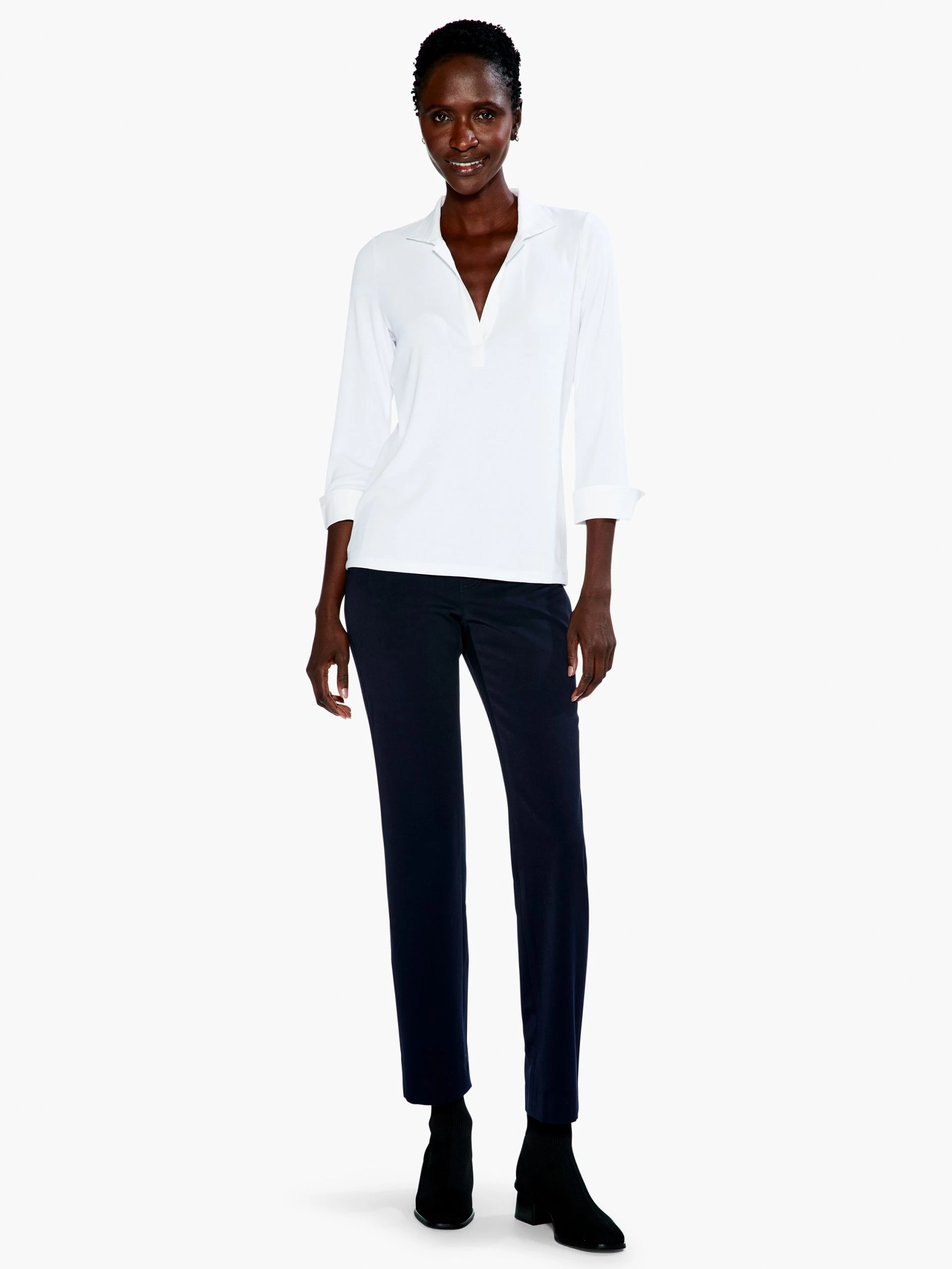 Drapey Rib Collared Top PAPER WHITE 6 Drapey Rib Collared Top PAPER WHITE - Image 4