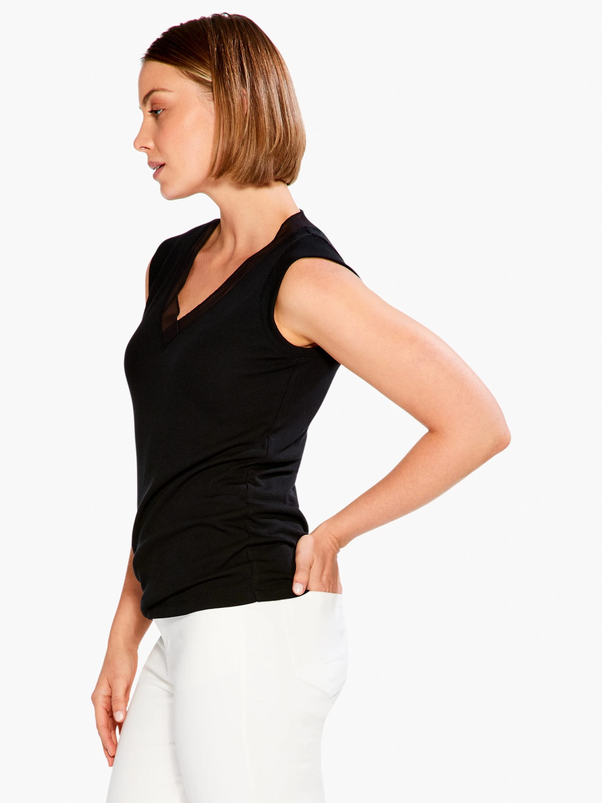 Drapey Rib Mesh Trim Tank 4 Drapey Rib Mesh Trim Tank - Image 2