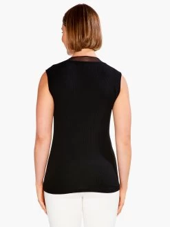 Drapey Rib Mesh Trim Tank 8 Drapey Rib Mesh Trim Tank -Classic Fashion Clothing Store S231068BLXPRODUCT 03