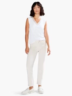 Drapey Rib Mesh Trim Tank PAPER WHITE 9 Drapey Rib Mesh Trim Tank PAPER WHITE -Classic Fashion Clothing Store S231068PWHPRODUCT 04