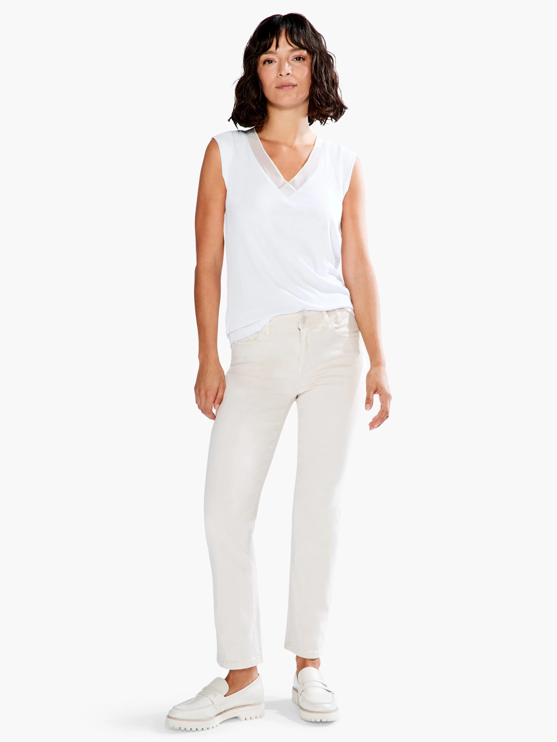 Drapey Rib Mesh Trim Tank PAPER WHITE 6 Drapey Rib Mesh Trim Tank PAPER WHITE - Image 4