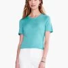 Crew Neck Short Sleeve Sweater Tee AQUA -Classic Fashion Clothing Store S231101AQUPRODUCT 01
