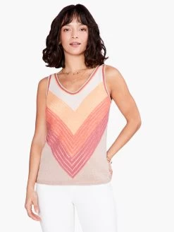Sun Ray Crochet Tank ORANGE MULTI