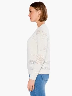 Placed Pointelle Sweater COBBLESTONE -Classic Fashion Clothing Store S231148CBSPRODUCT 02