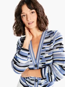 Crochet Blues Cardigan BLUE MULTI 14 Crochet Blues Cardigan BLUE MULTI -Classic Fashion Clothing Store S231157BLTPRODUCT 06