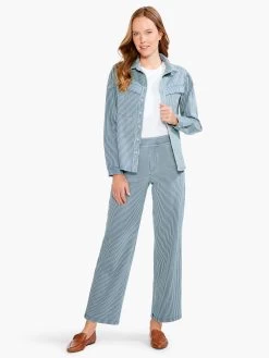 Railroad Stripe Wide-Leg Pant BLUE MULTI -Classic Fashion Clothing Store S231301BLTPRODUCT 04