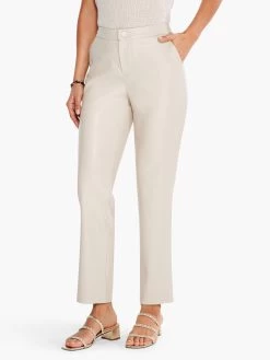 Faux Leather Straight-Leg Trouser COBBLESTONE