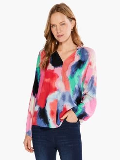 Abstract Art Top PINK MULTI